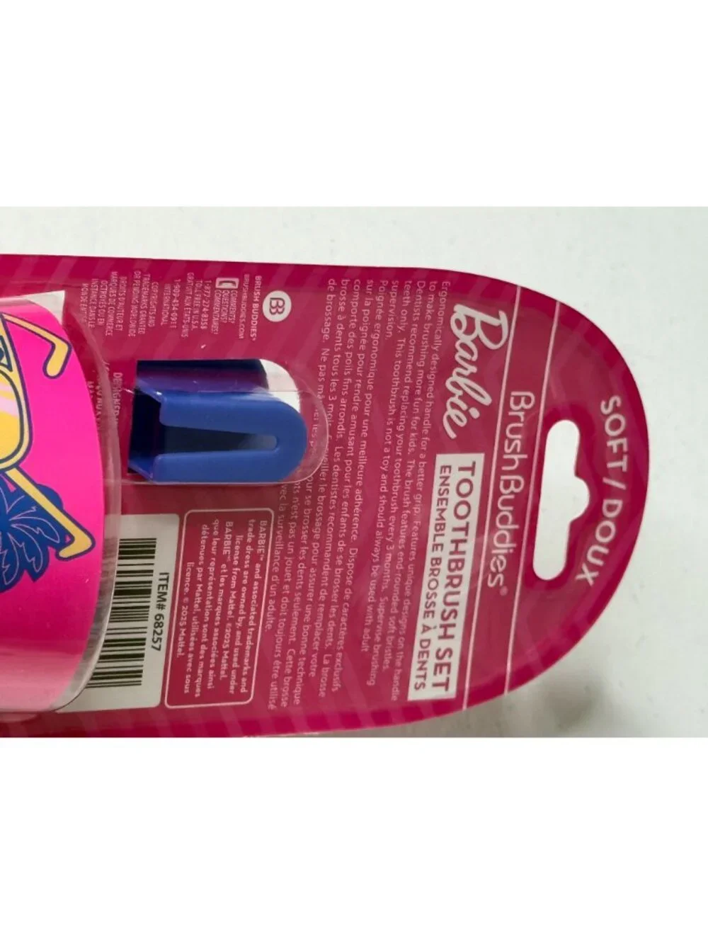 Barbie Toothbrush Set Brush Buddies Cup Cap Kids Travel Oral Care Pink